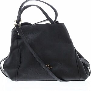 Coach Edie 28 Black Leather Women's Bag